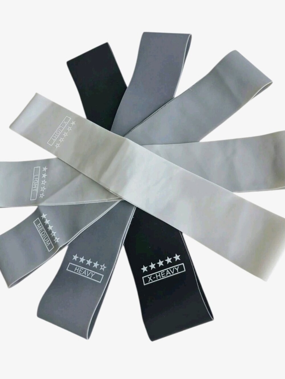 Resistance Loop Bands Set for Men - Gray & Black - 5 Piece Set